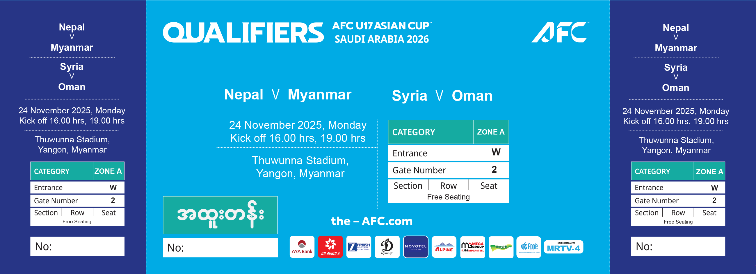 24 November 2025 – Fixtures