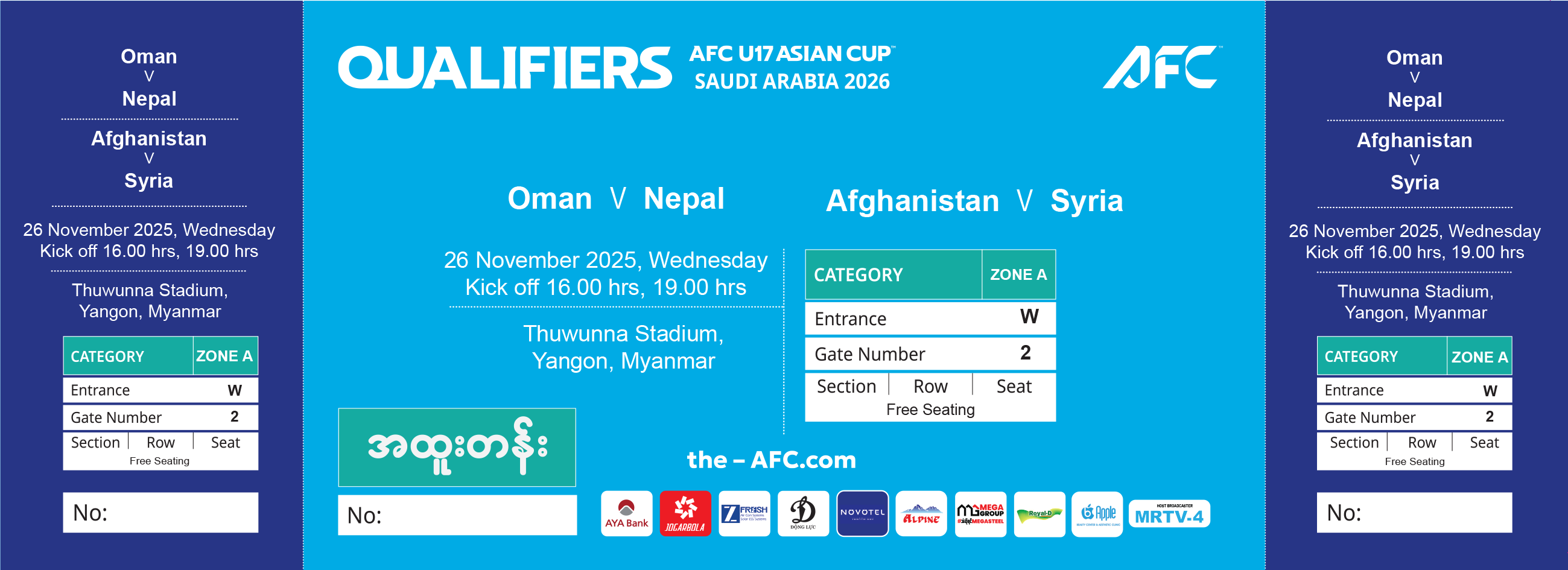 26 November 2025 – Fixtures